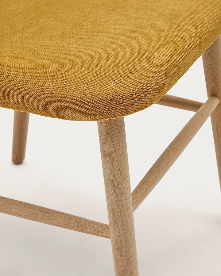 Helda Стул из горчичной синели и массива дуба - фото 11