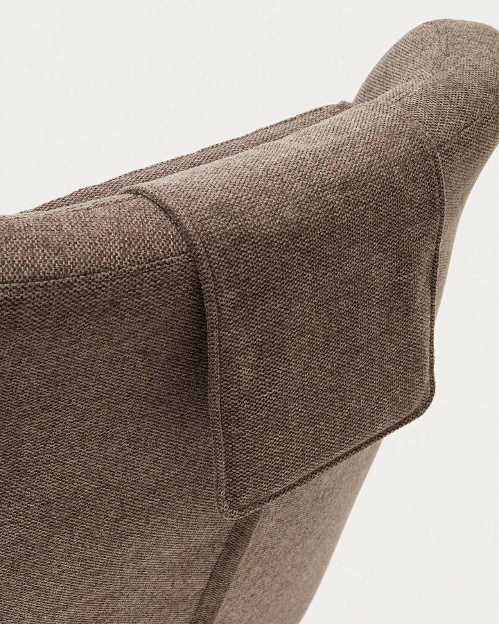 Zalina Вращающееся кресло с подлокотниками из светло-коричневой синели - фото 12