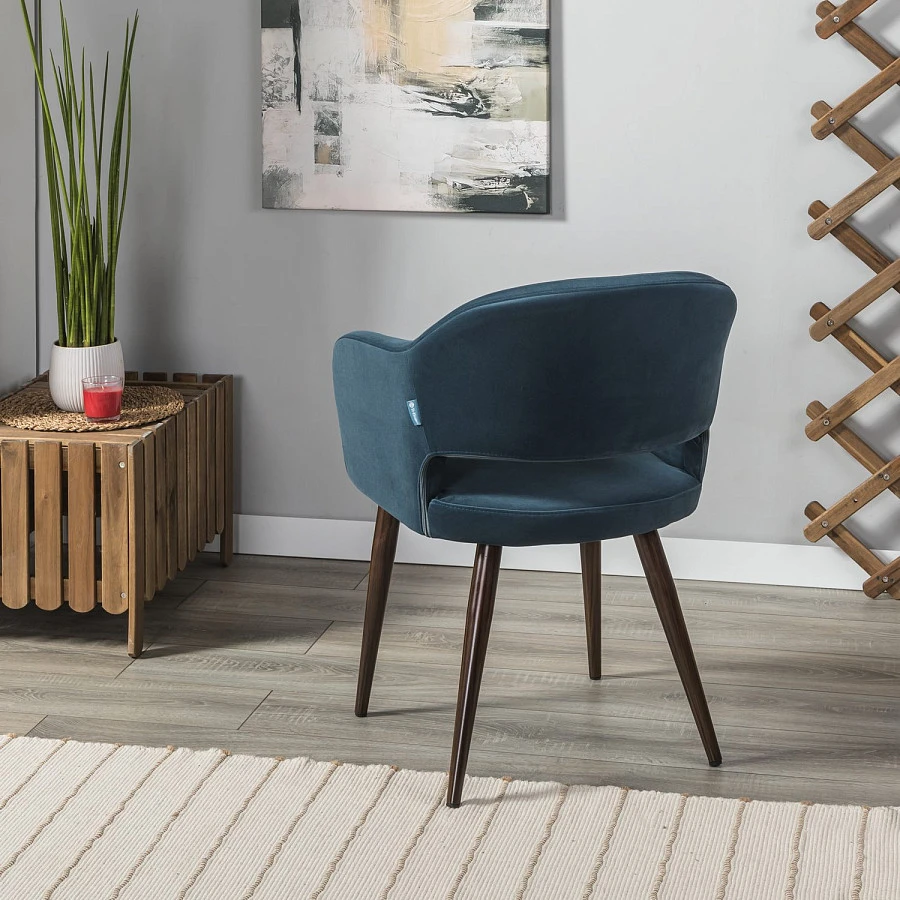 Стул Oscar Diag blue/т.орех - фото 9