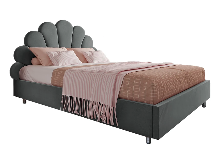 Кровать Ксю 160х200 графитового цвета