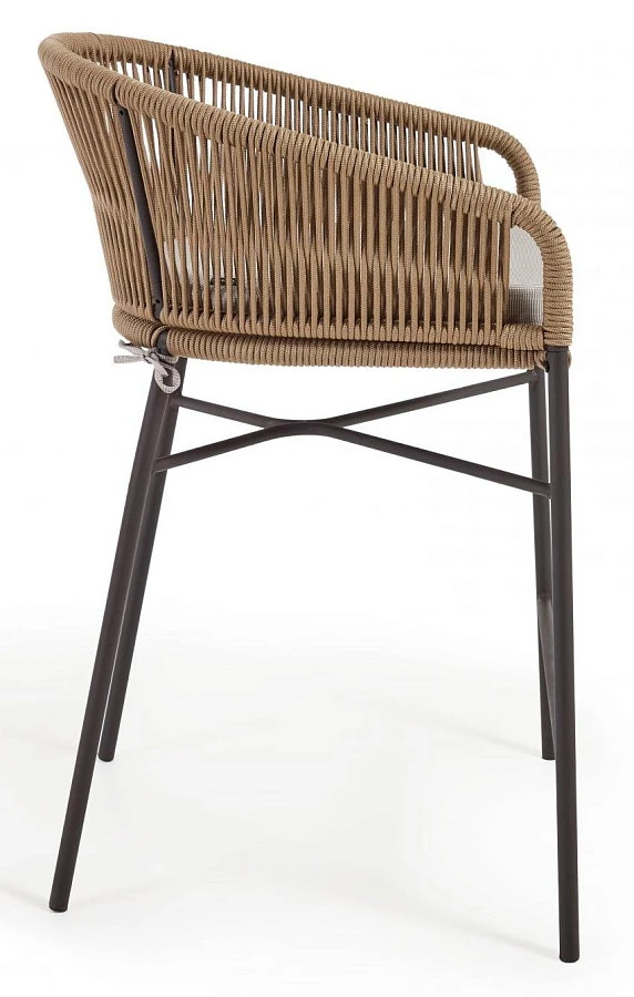 Полубарный веревочный стул Yanet бежевый 65 см - фото 2