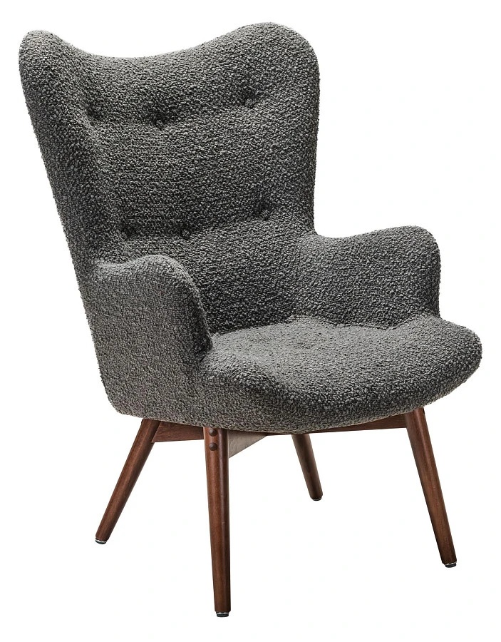 Кресло Хайбэк темно-серый/т.орех