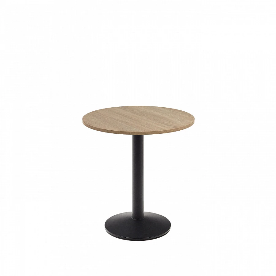 Esilda Стол меламин натур./черн.мет.ножка Ø70 - фото 2