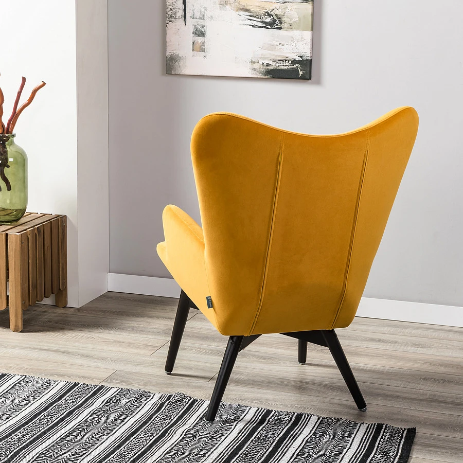 Кресло Хайбэк желтый/венге - фото 12