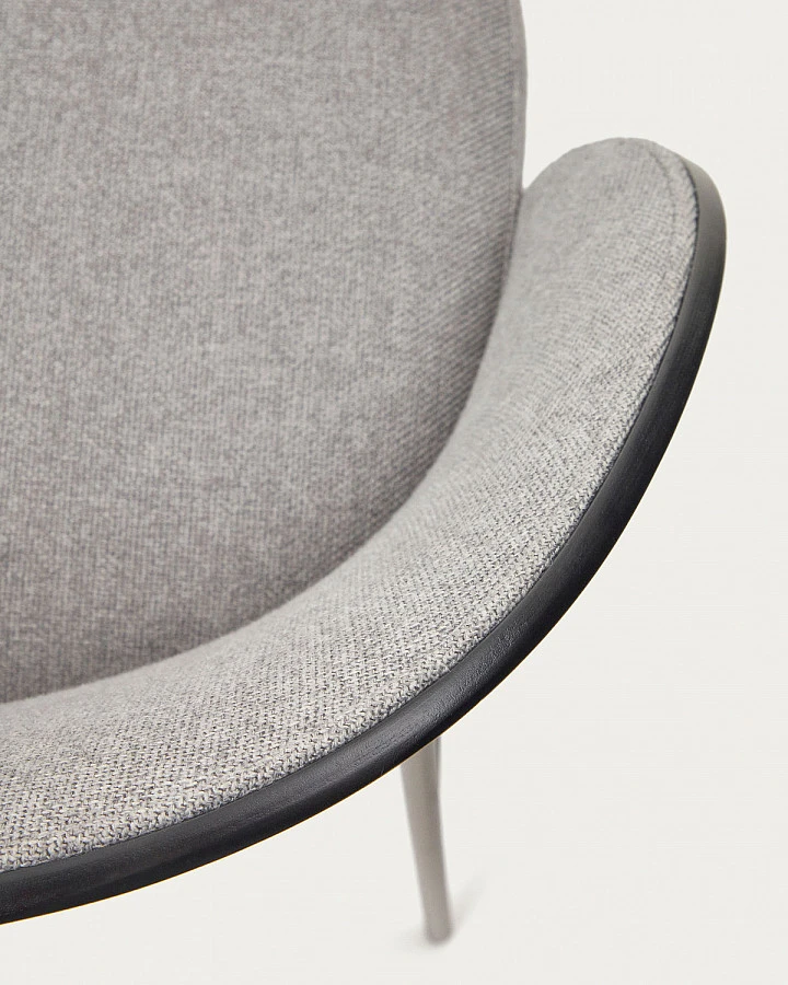 Eamy св.-сер.стул БАР/шпон.ясеня с черн.покр. - фото 10