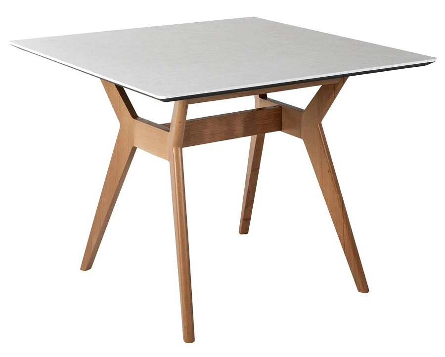 Стол Нарвик квадратный 960*960 Мрамор Бьянко