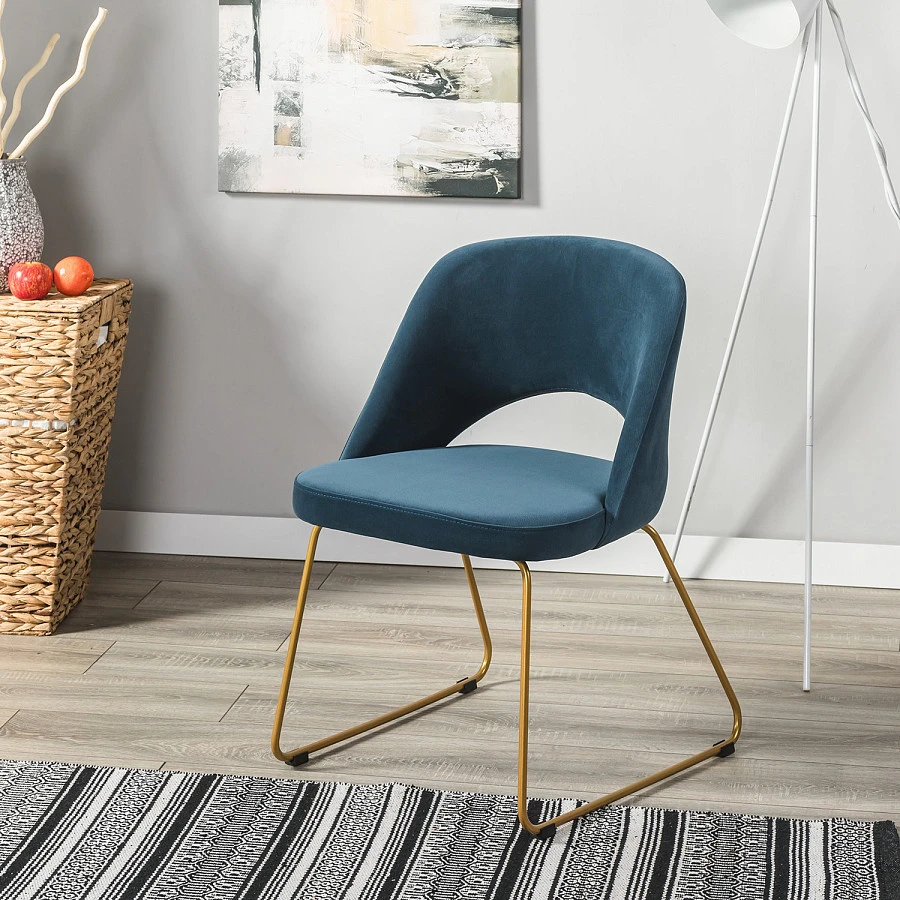 Кресло Lars Diag blue/Линк золото - фото 7