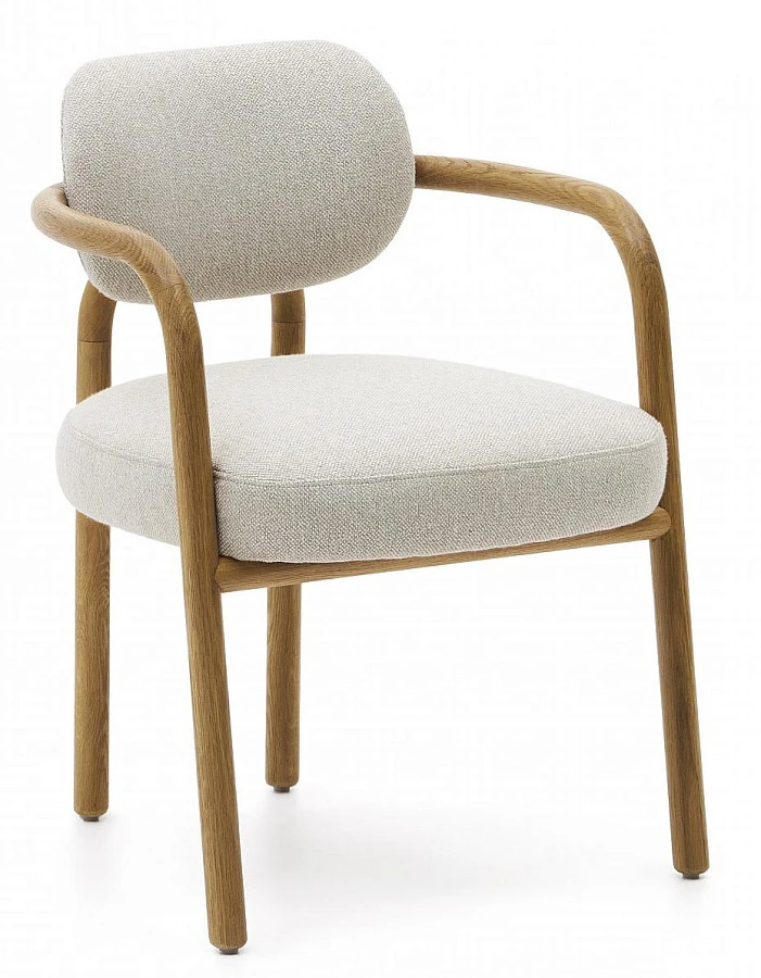 Melqui беж. стул из массива дуба натур.