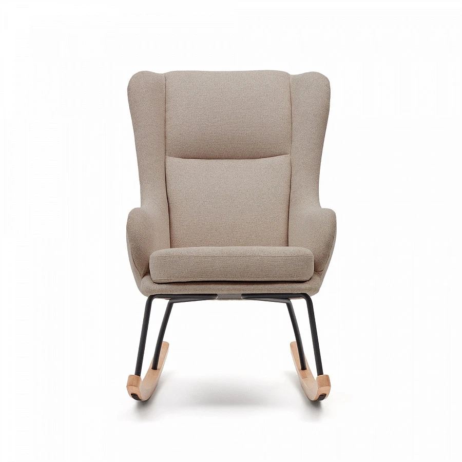 Maustin Кресло-качалка из беж.овчины/сталь-бук - фото 5