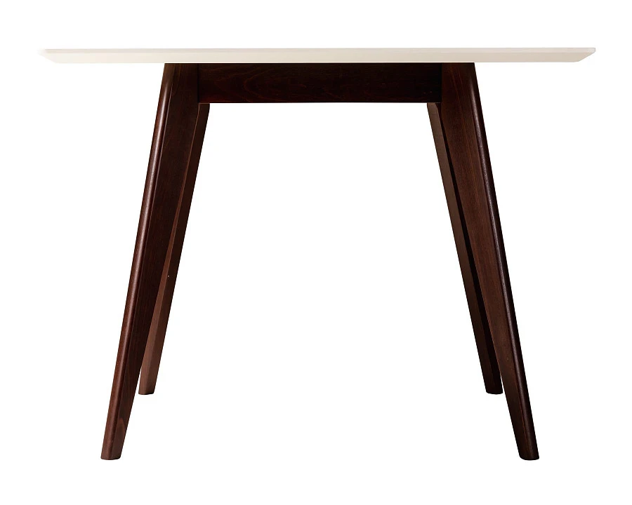 Стол Лунд 960*960 Белый Темный орех - фото 3