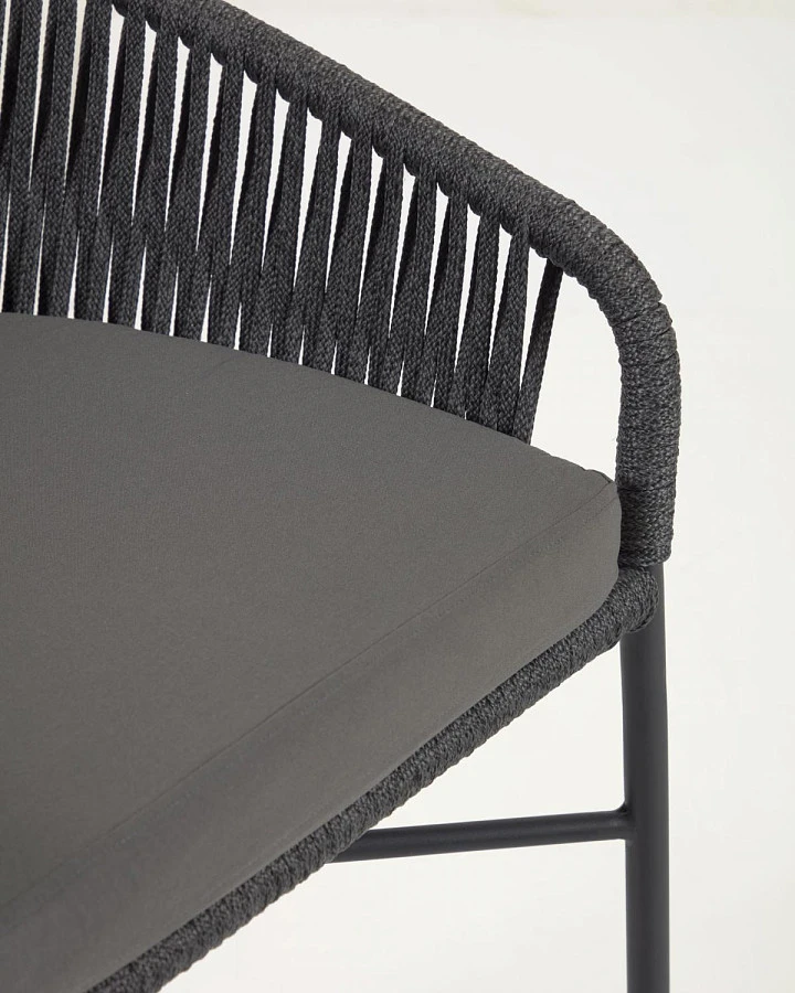 Веревочный барный стул Yanet черного цвета 75 см - фото 7