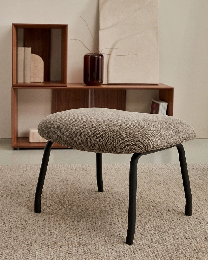 Belina Пуф св.-кор. синель/черн.сталь - фото 2