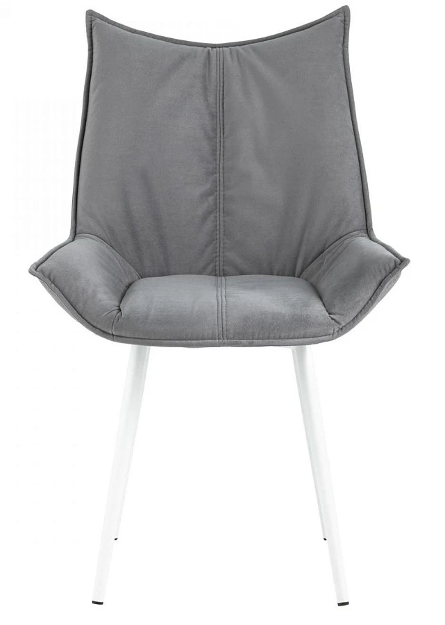 Стул Осло велюр серый белые ножки - фото 2