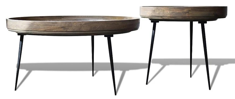 Набор столиков из массива, платина - фото 2