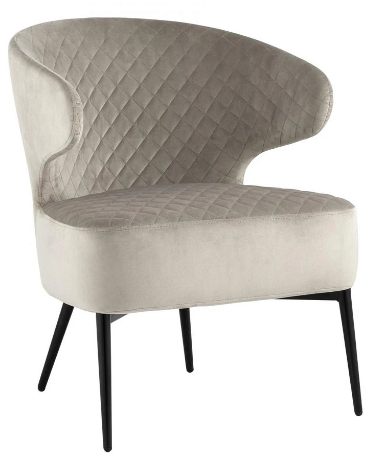 Кресло лаунж Royal велюр светло-серый