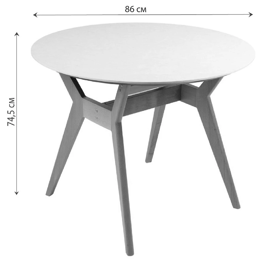 Стол Нарвик д.860 Белый Темный орех - фото 3