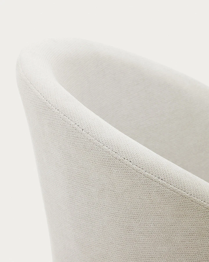 Поворотный стул Marvin бежевый из синели и ясеня - фото 7