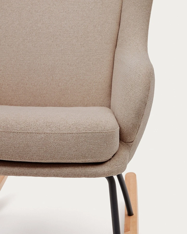 Maustin Кресло-качалка из беж.овчины/сталь-бук - фото 7