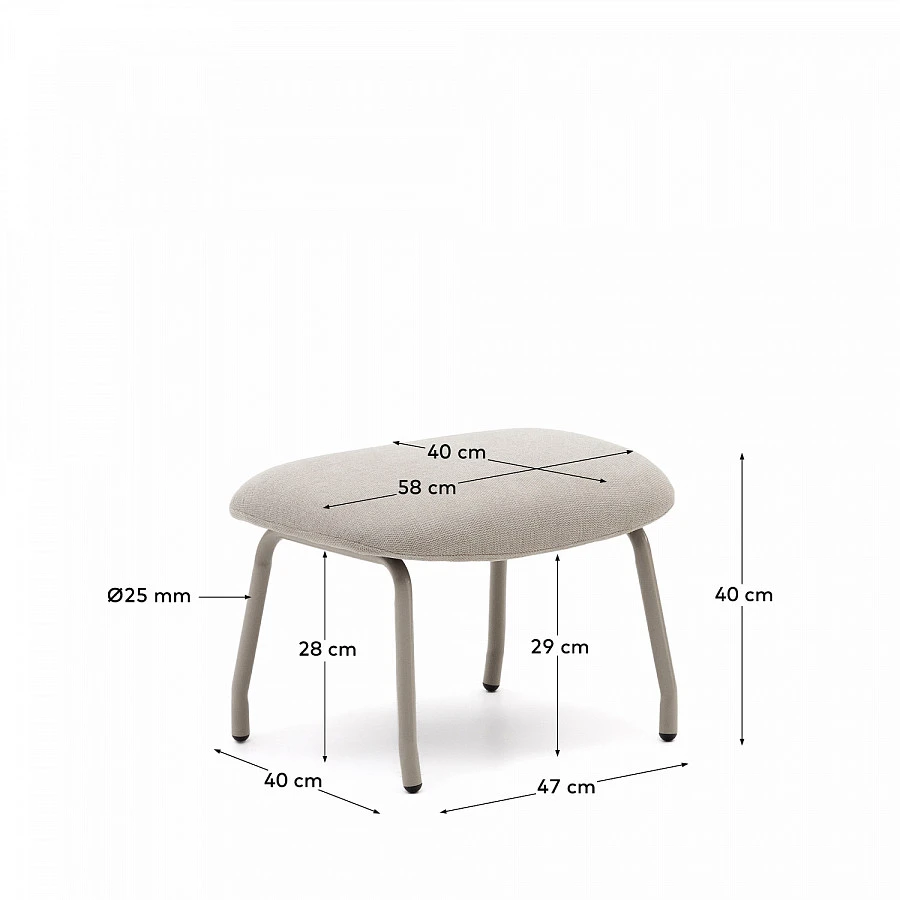 Belina Пуф для ног из беж.синели и бел.стали - фото 5