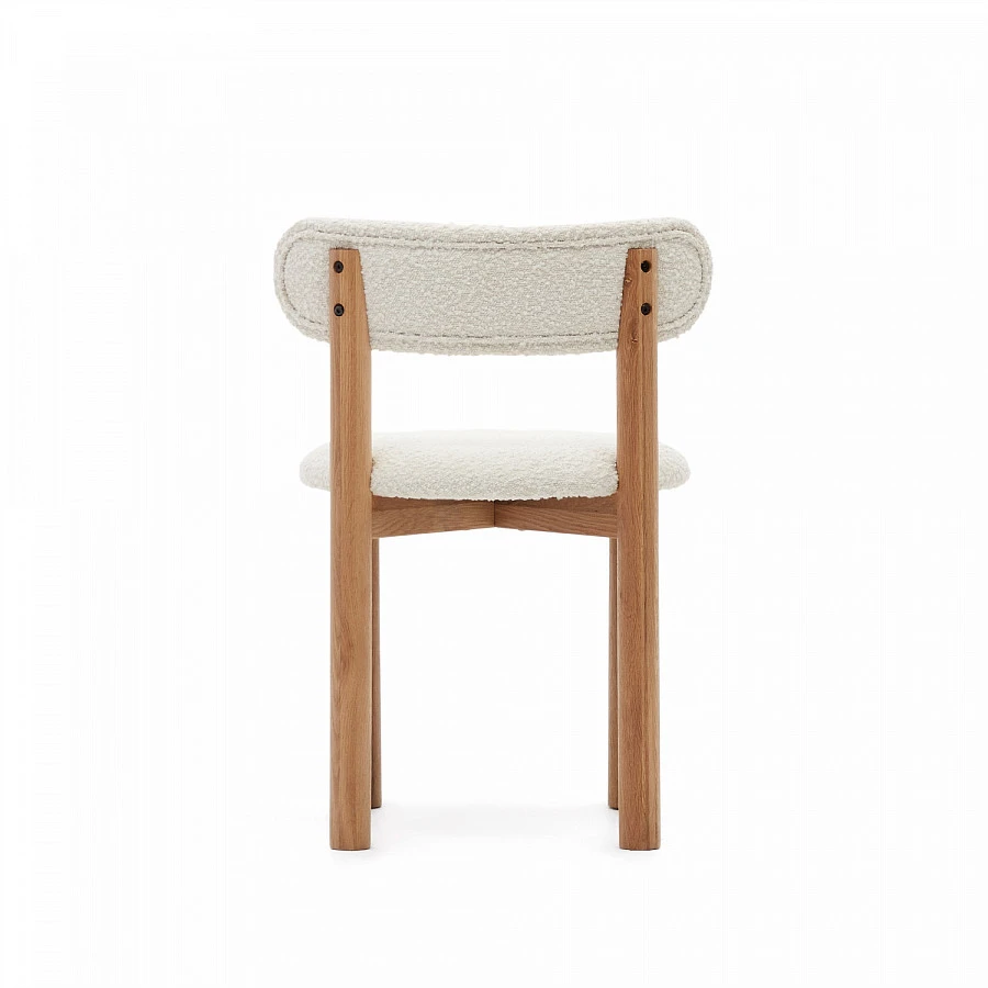 Стул Nebai белый из букле и массива дуба - фото 7