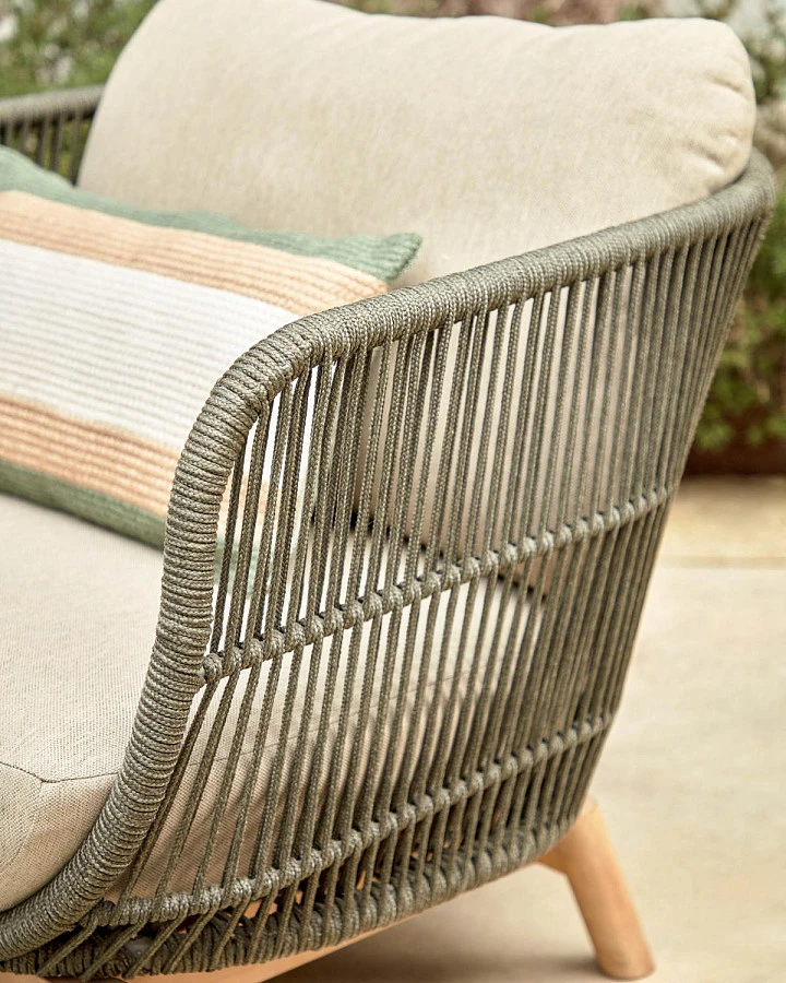 Кресло Catalina из зеленой веревки/массив акации - фото 4