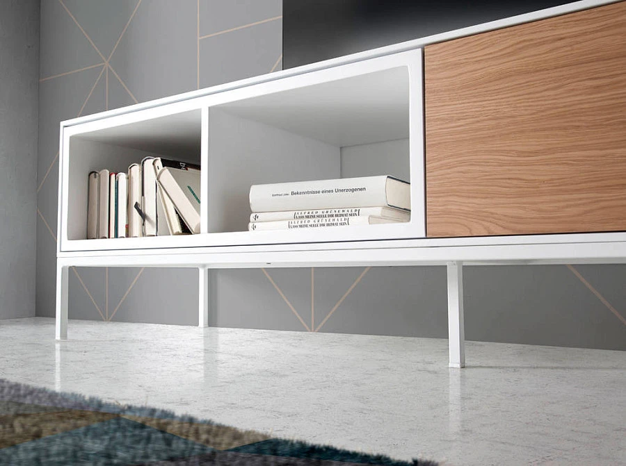 Тумба ТВ 3098/GOB-R5482 бел.дерево,дуб,сталь - фото 6