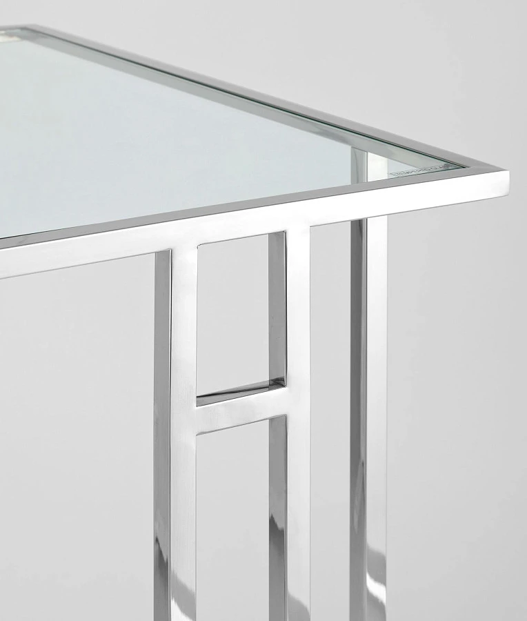 Журнальный столик 50*32 БОСТОН прозрачн./серебро - фото 4