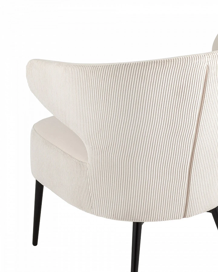 Кресло лаунж Royal Stripes велюр молочный - фото 7