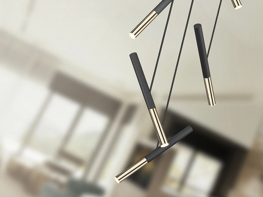 Люстра Edna 5L черный / золотой - фото 4