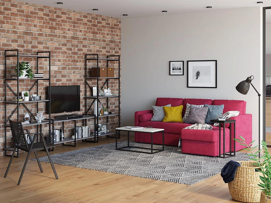 Стеллаж Мальборк 160 Смоук лофт - фото 3