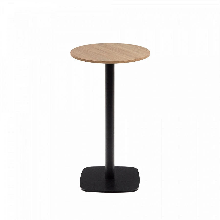 Dina Стол меламин/натур. и черн. металл Ø60x96