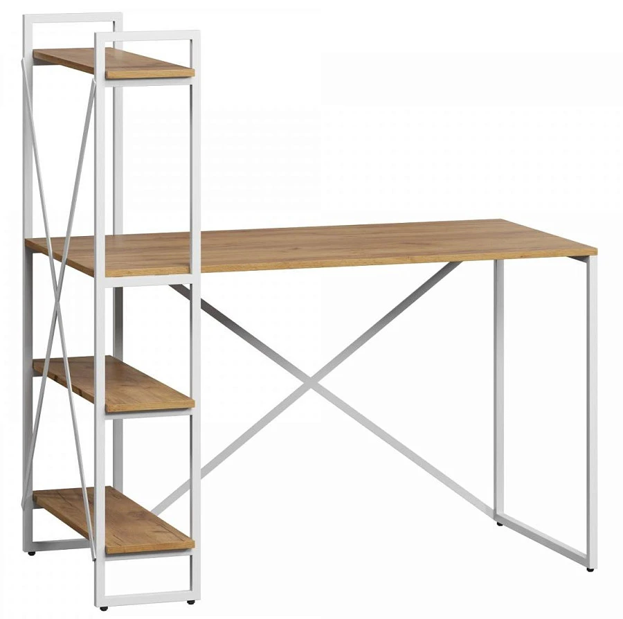 Стол письм. Мальборк Практик-Л Дуб Золотой/белый