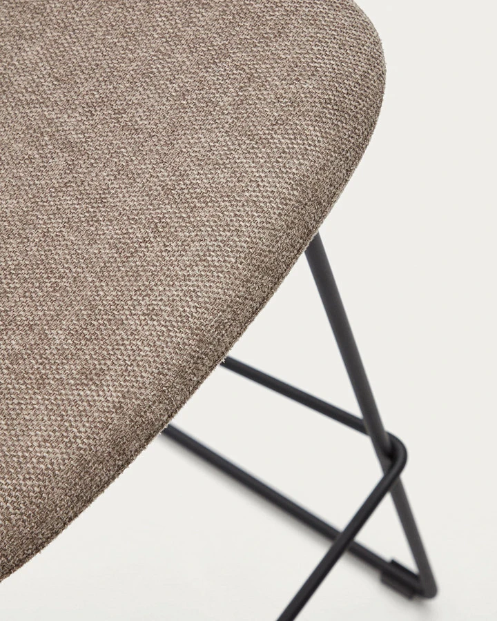 Zahara Полубарный стул коричневый с черными стальными ножками 65 см - фото 8