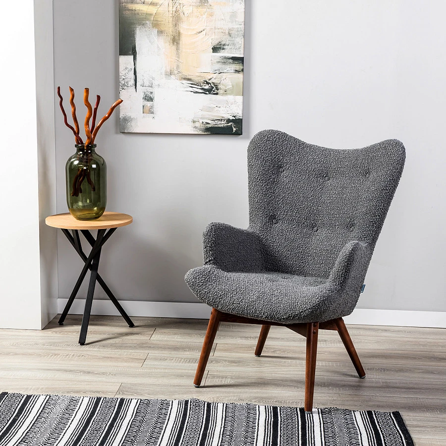 Кресло Хайбэк темно-серый/т.орех - фото 8