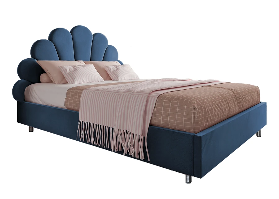 Кровать Ксю 120х200 тёмно-синего цвета