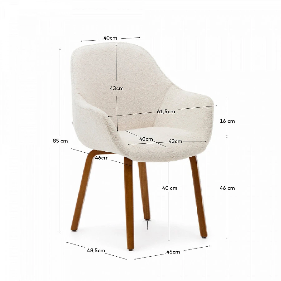 Aleli Стул из бел.синели/ножки орех.ясень - фото 6