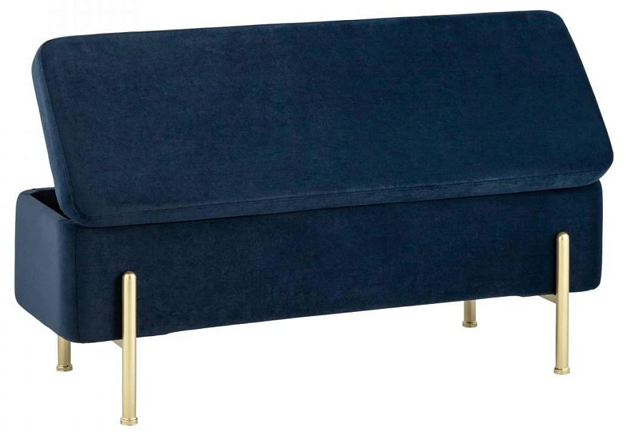 Банкетка Болейн с ящиком велюр синий - фото 5