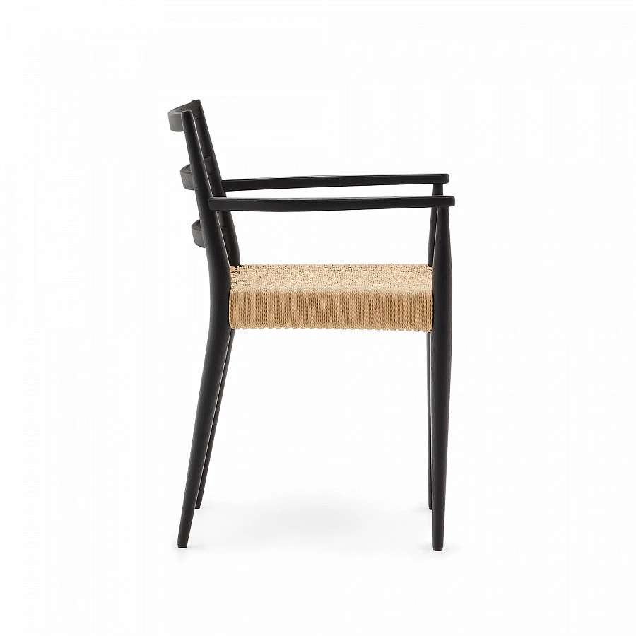 Analy Стул массив дуба с черн.отд./сид.веревка - фото 6