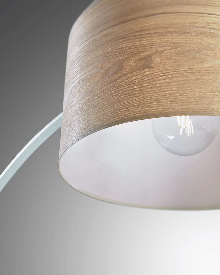 Торшер Juhe с отделкой из ясеня белым металлом и мрамором - фото 5