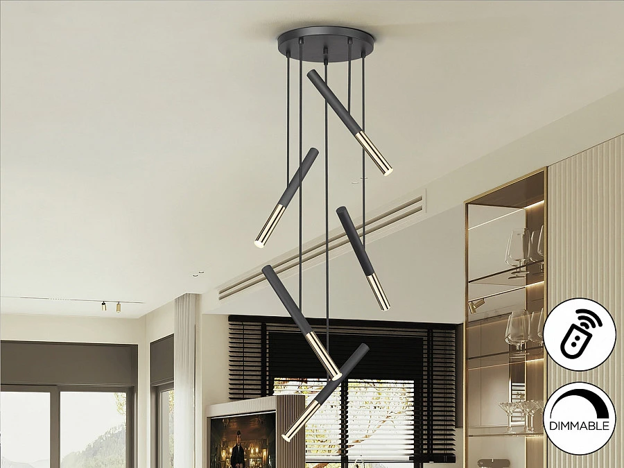 Люстра Edna 5L черный / золотой DIM - фото 2