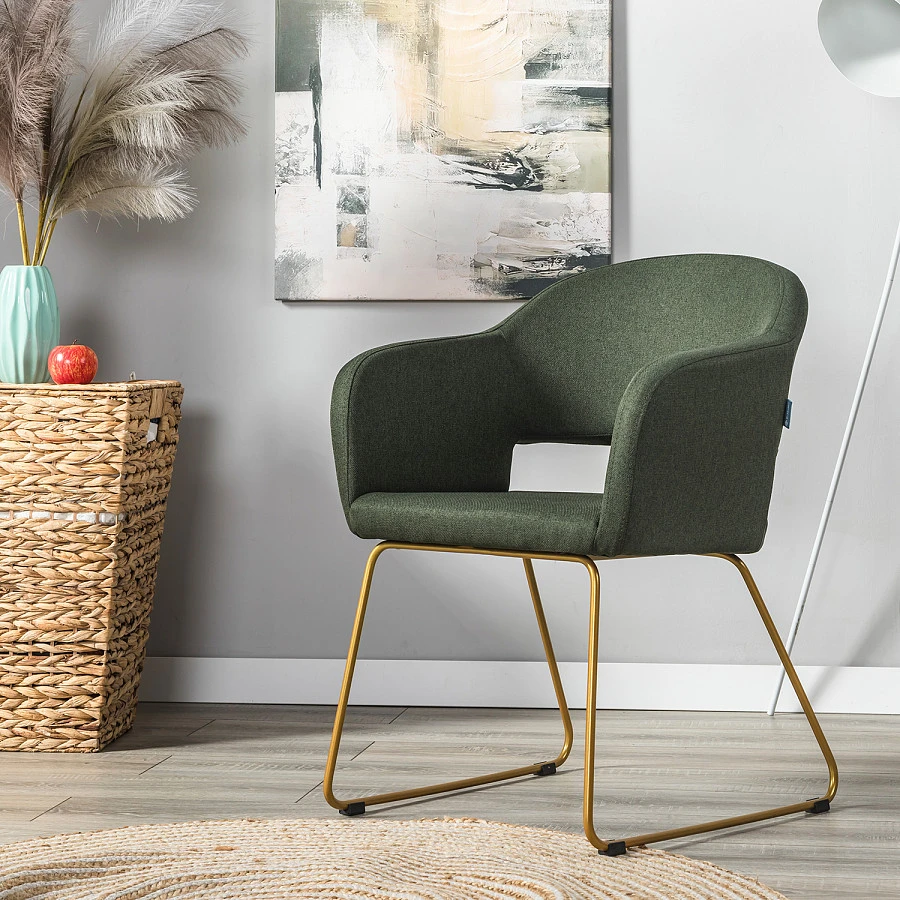 Кресло Oscar тёмно-зеленый/Линк золото - фото 8