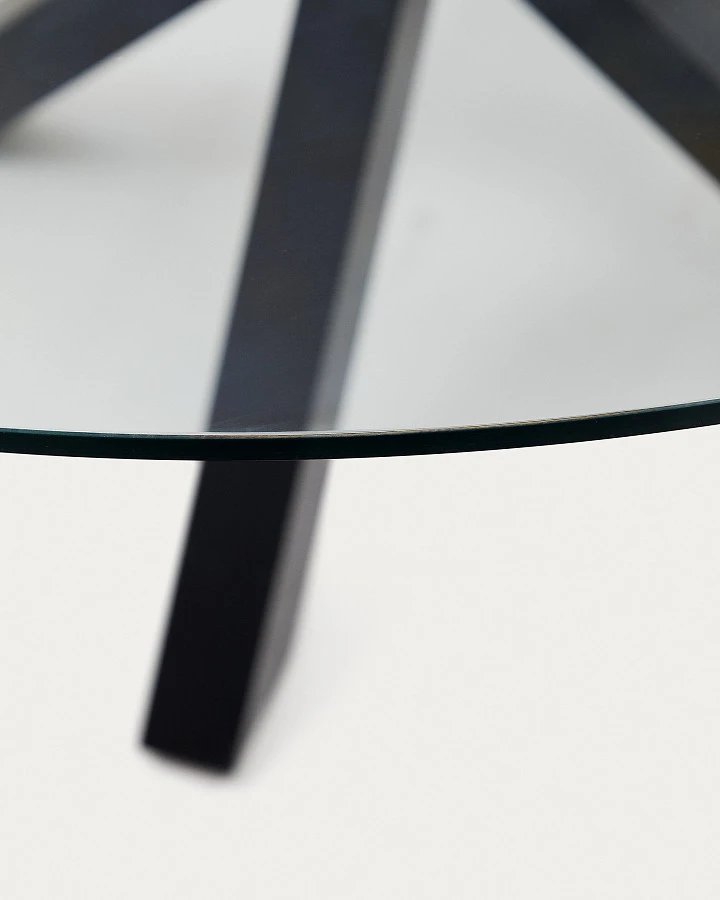 Круглый стеклянный стол Argo на стальных ножках с черной отделкой, Ø 150 - фото 6