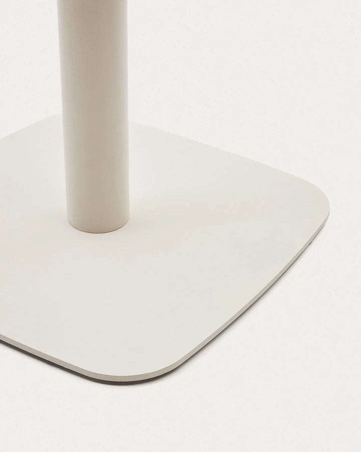 Высокий садовый столик Dina белый на белом металлическом основании 60 x 60 x 96 см - фото 4