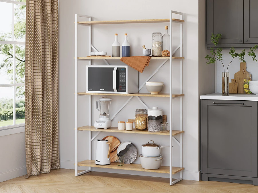 Стеллаж Мальборк 120 Дуб Сонома белое основан. - фото 5