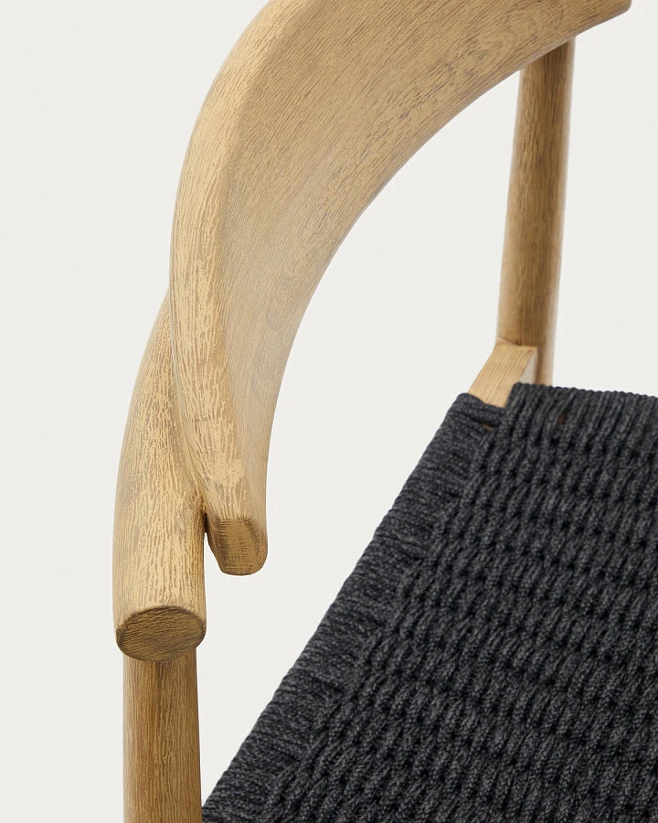 Nina Стул ПБ массив акации нат/чер. веревкой - фото 9