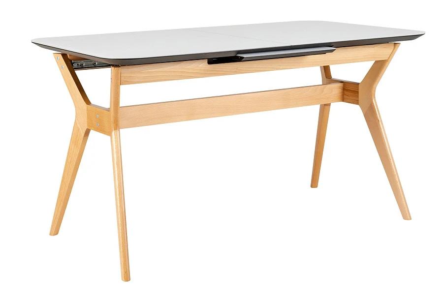 Стол раскл. Нарвик Glass 140-180 Automatic Natur/Light matte glass