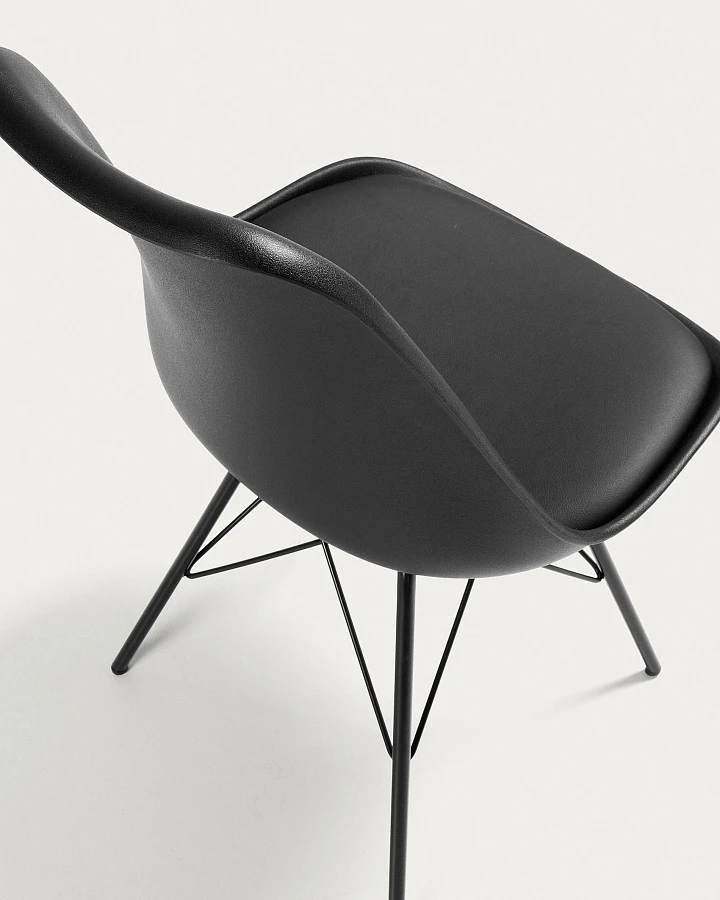 Стул Lars черный с металлическими ножками - фото 6