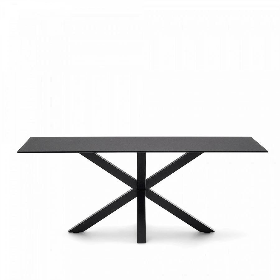 Argo Стол черн.стекло/стал.осн. 200x100