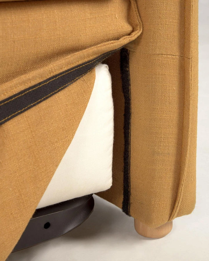 Диван-кровать Tanit горчичный/массива бука 210см - фото 16