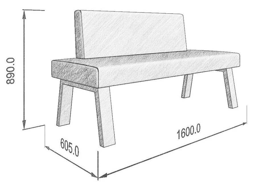 Диван кухон. Alto 160 29 1600*605*890 - фото 2
